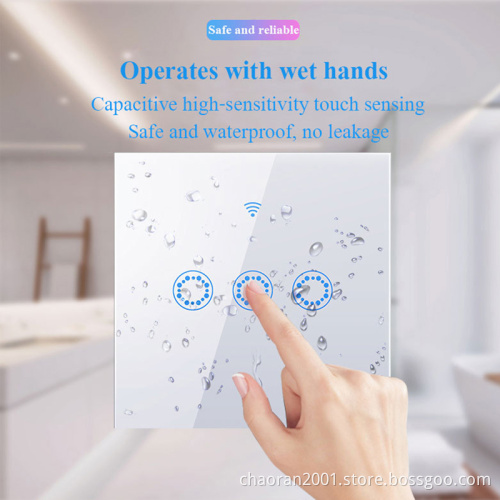 Interruptor Wifi Inteligente Zigbee 220V Light 3 Gang Alexa Touch Switch Controlled Electric Glass Switch Remote Smart Switch